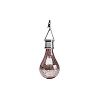Painted Pink Light bulb Solar-powered LED Outdoor Hanging light