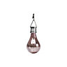 Painted Pink Light bulb Solar-powered LED Outdoor Hanging light
