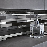 Palermio Brown Glass effect Aluminium & glass Mosaic tile, (L)298mm (W)294mm