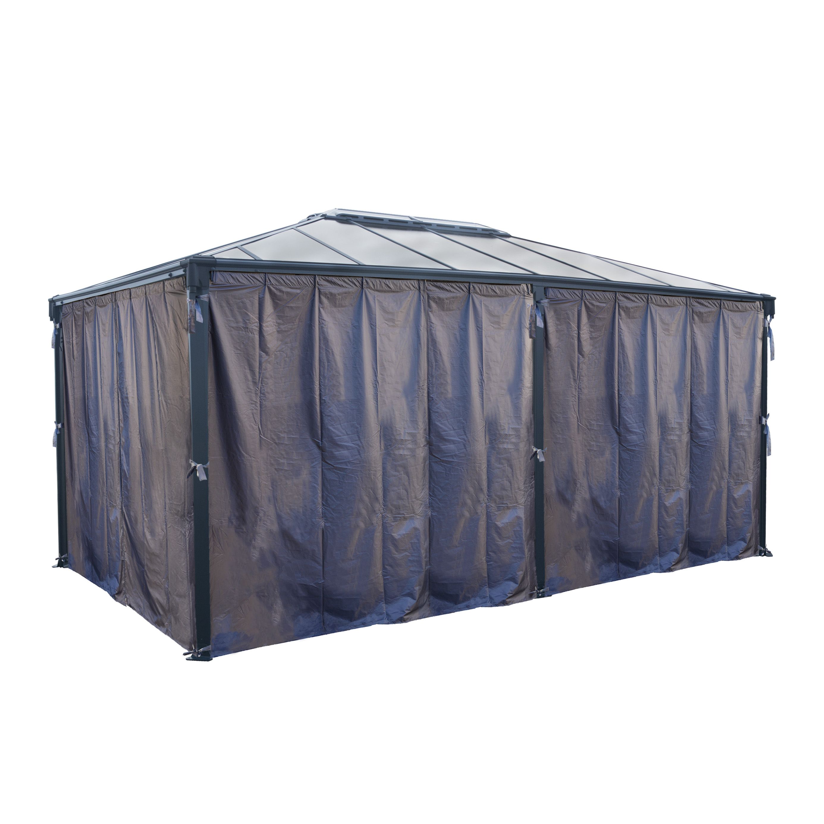 Palram 4/5K Grey Polyester (PES) Gazebo curtain, Pack of 4 (L)2170mm (W)4650mm