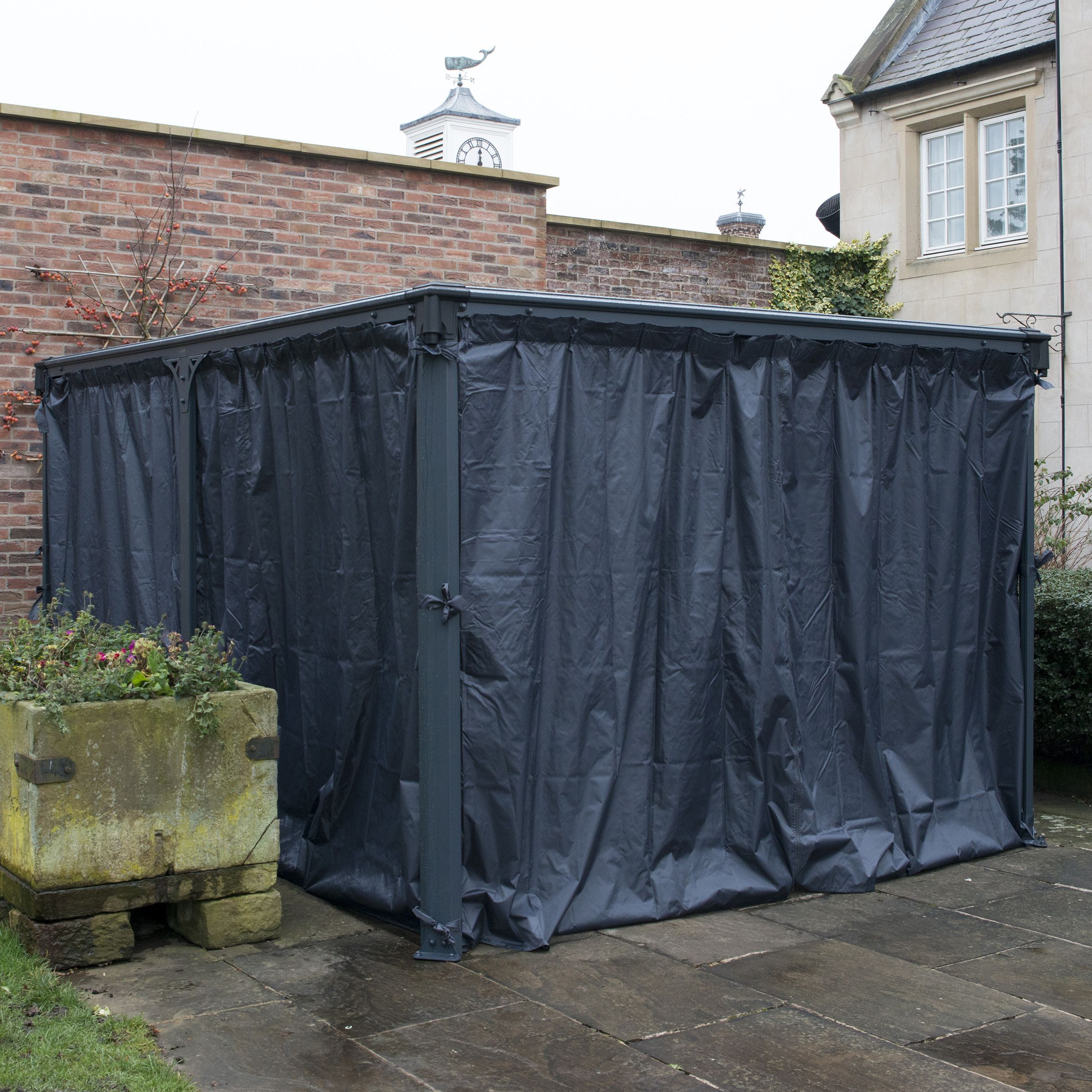Palram 4/5K Grey Polyester (PES) Gazebo curtain, Pack of 4 (L)2170mm (W)4650mm