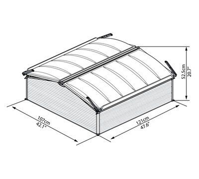Palram Aluminium Coldframe 53cm(H) 105cm(W)108cm