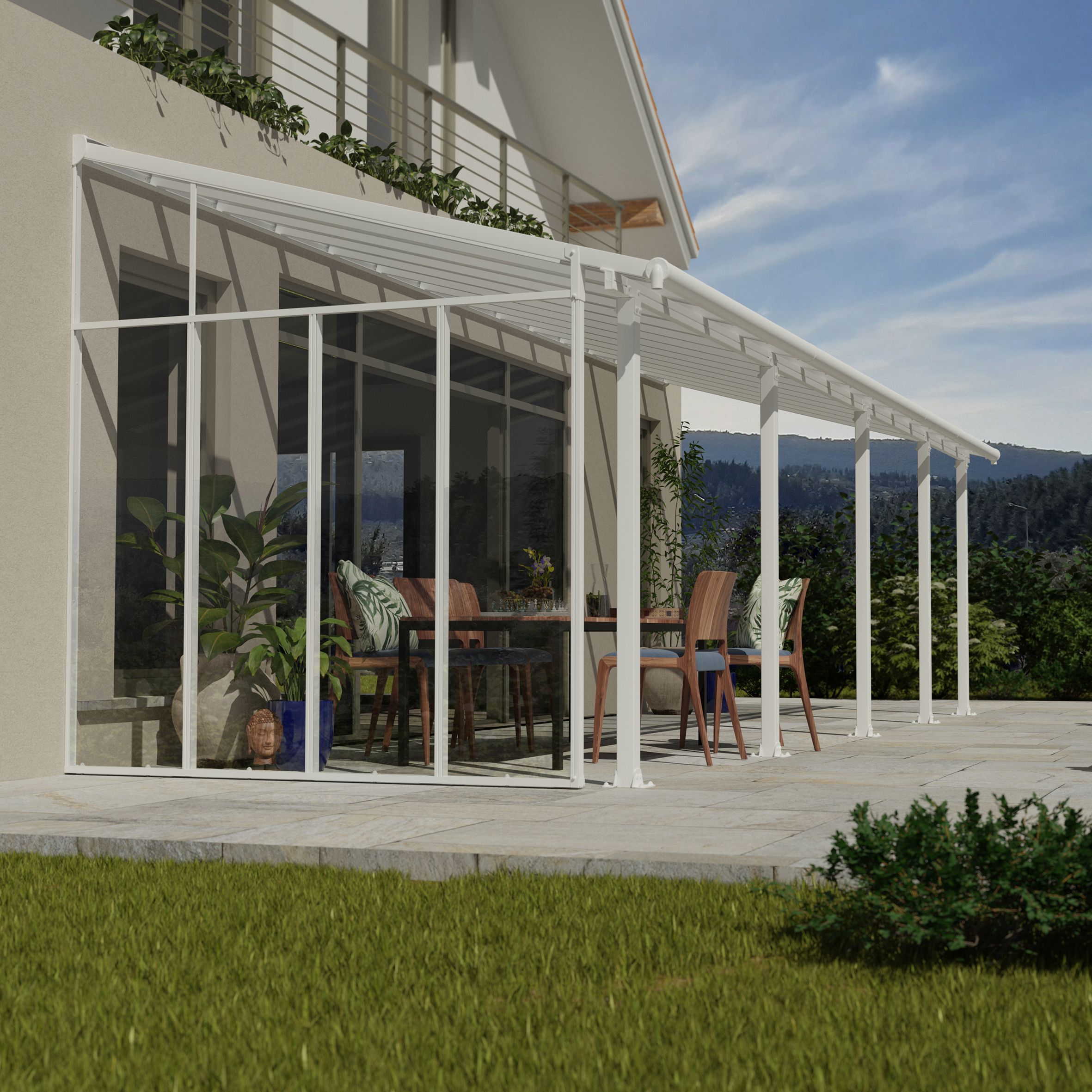 Palram - Canopia 3 Series White Patio cover side wall
