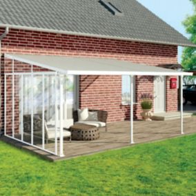 Palram - Canopia 4 Series White Patio cover side wall, (L)3.19m (H)3.05m