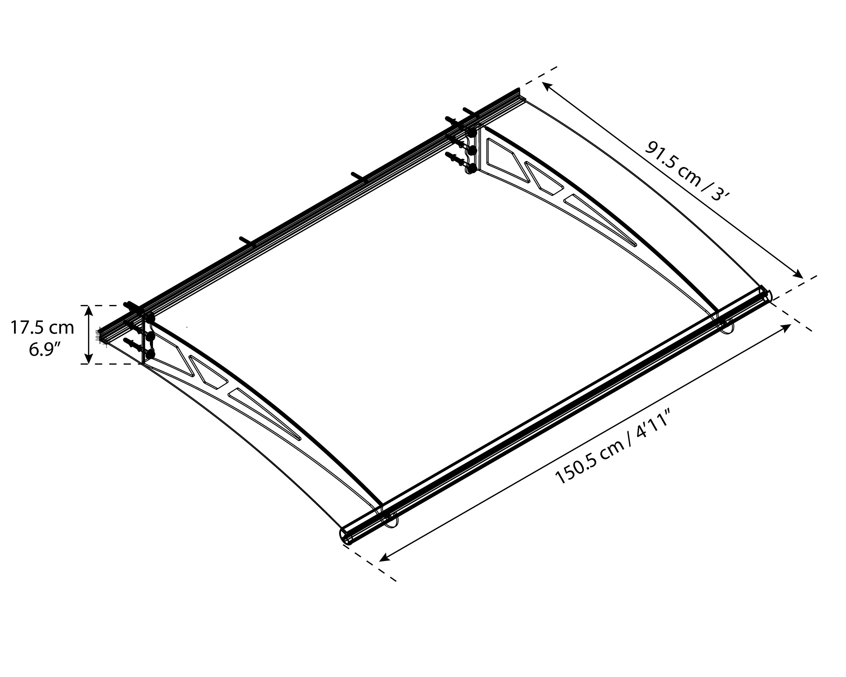 Palram - Canopia Altair Door canopy, (H)175mm (W)1505mm (D)915mm