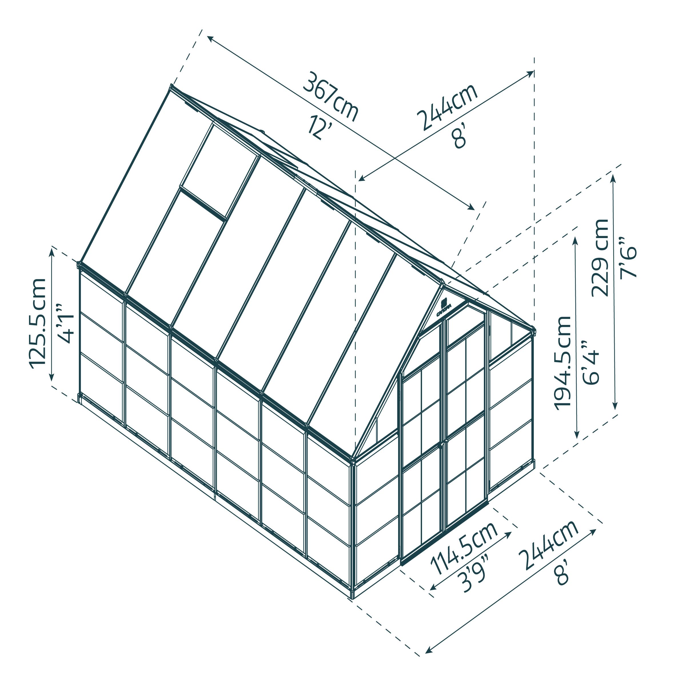 Palram - Canopia Balance Silver 8x12 Greenhouse
