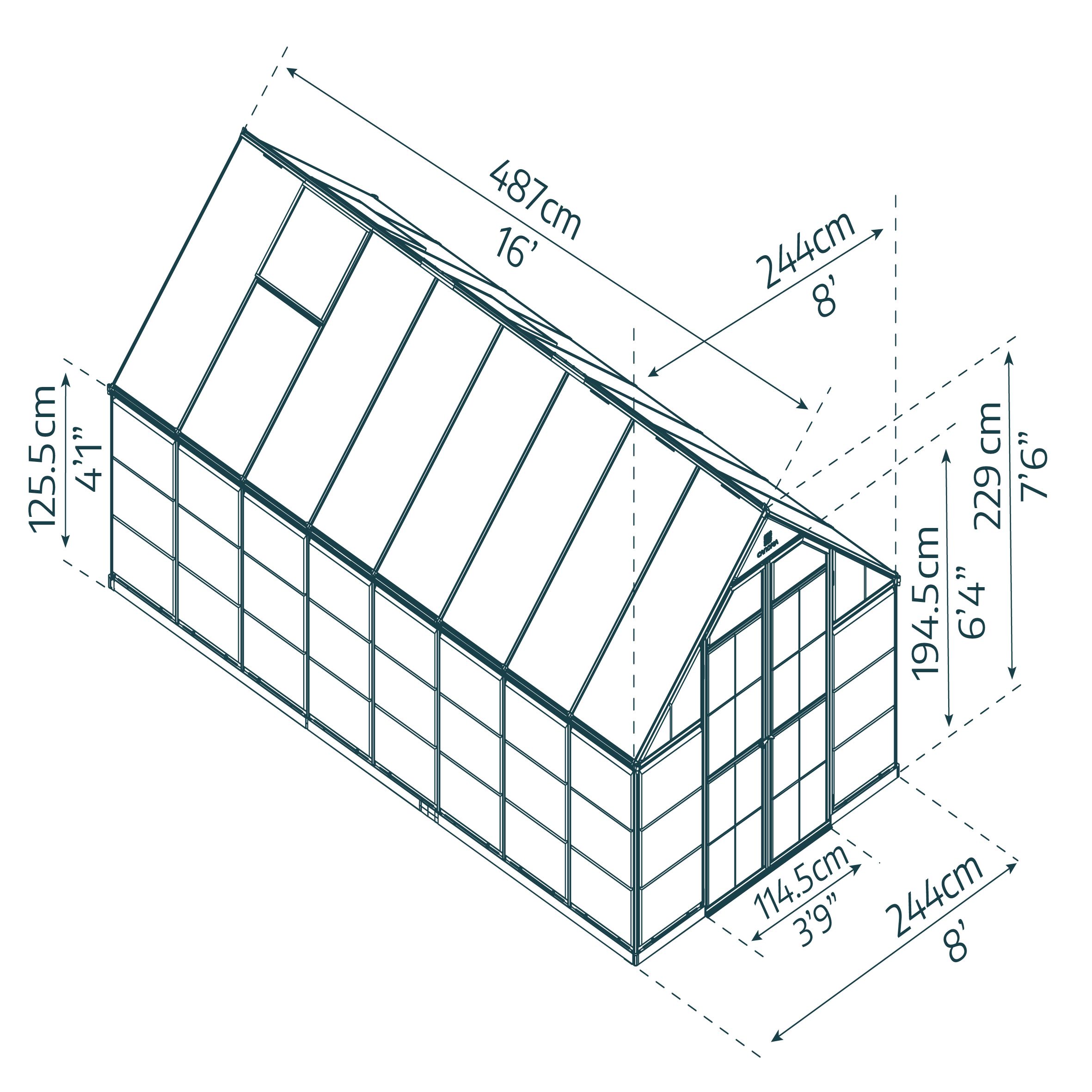 Palram - Canopia Balance Silver 8x16 Greenhouse