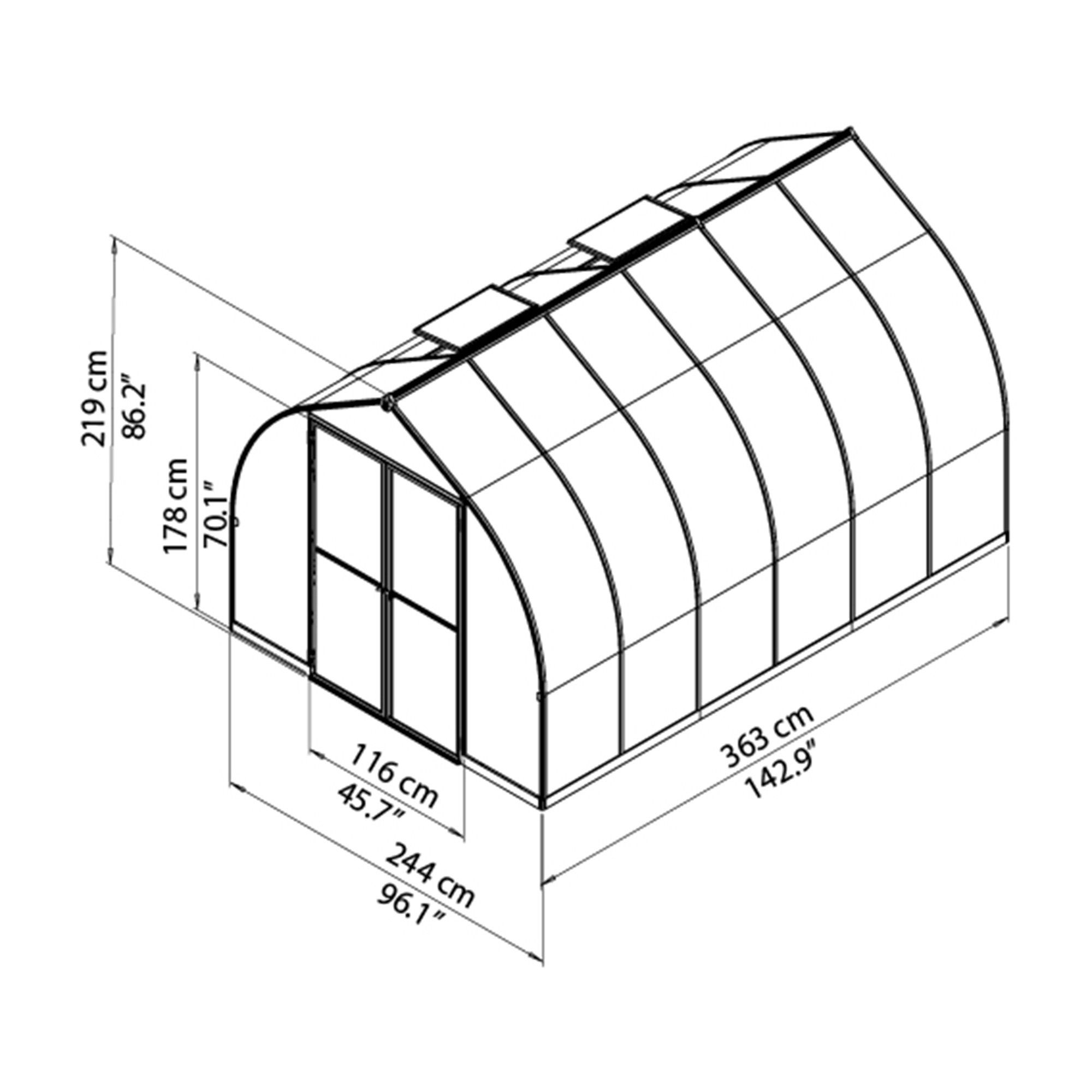 Palram - Canopia Bella 8x8 Greenhouse