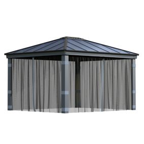 Palram - Canopia Dallas Grey Polyester (PES) Gazebo netting, Pack of 4 (L)2120mm (W)4090mm