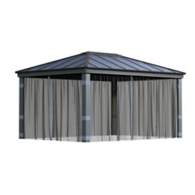 Palram - Canopia Dallas Grey Polyester (PES) Gazebo netting, Pack of 4 (L)2120mm (W)4400mm