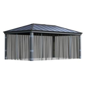 Palram - Canopia Dallas Grey Polyester (PES) Gazebo netting, Pack of 4 (L)2120mm (W)5070mm