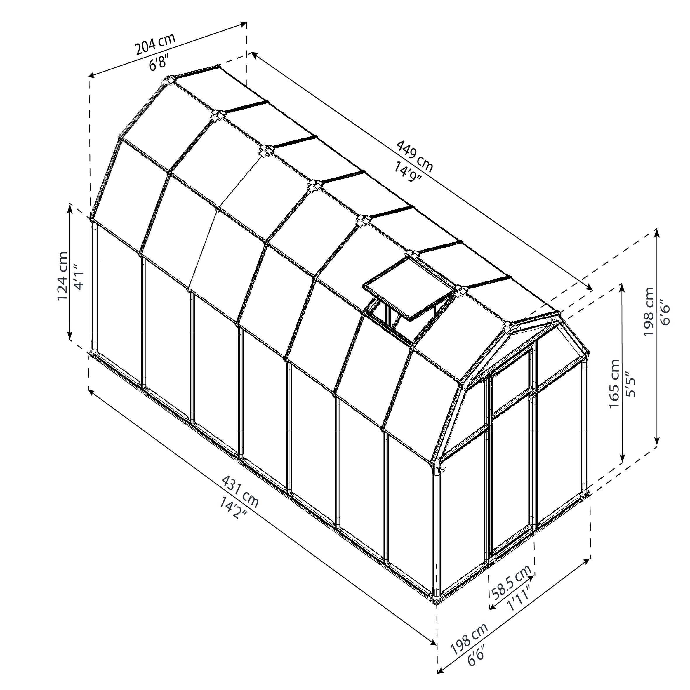 Palram - Canopia Eco Grow Green 6x14 Greenhouse