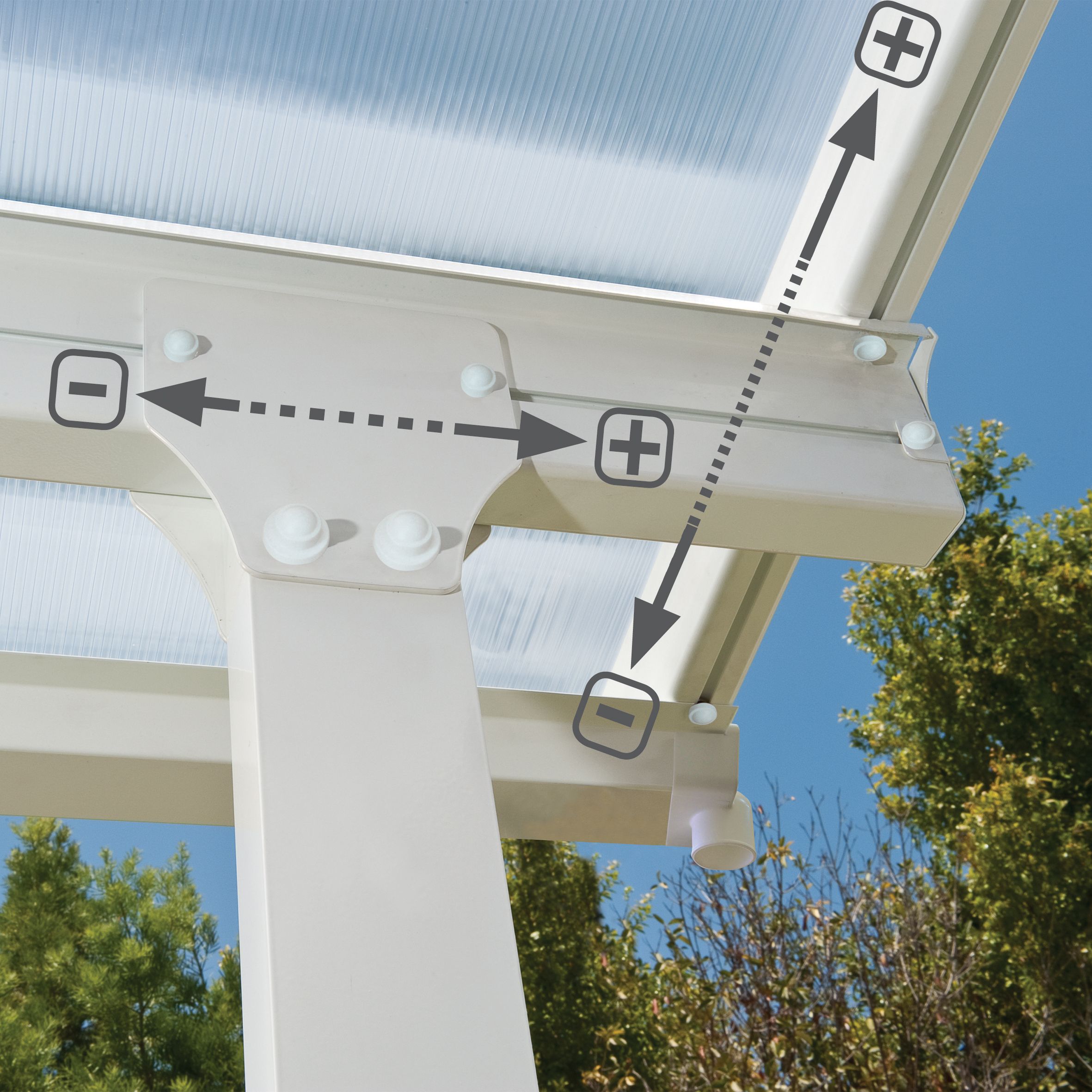 Palram - Canopia Feria White Patio cover (H)4000mm (W)6060mm