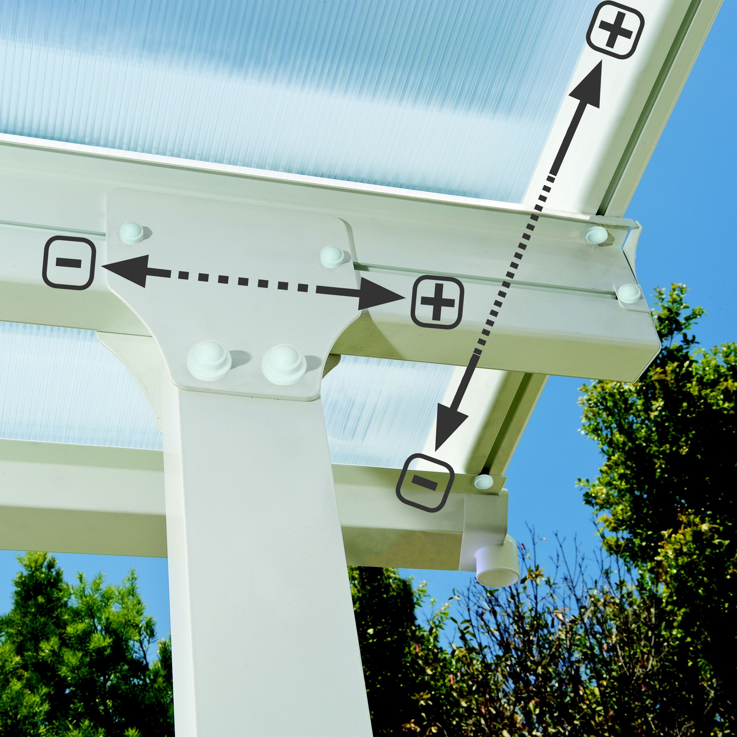 Palram - Canopia Feria White Patio cover (H)4000mm (W)8500mm