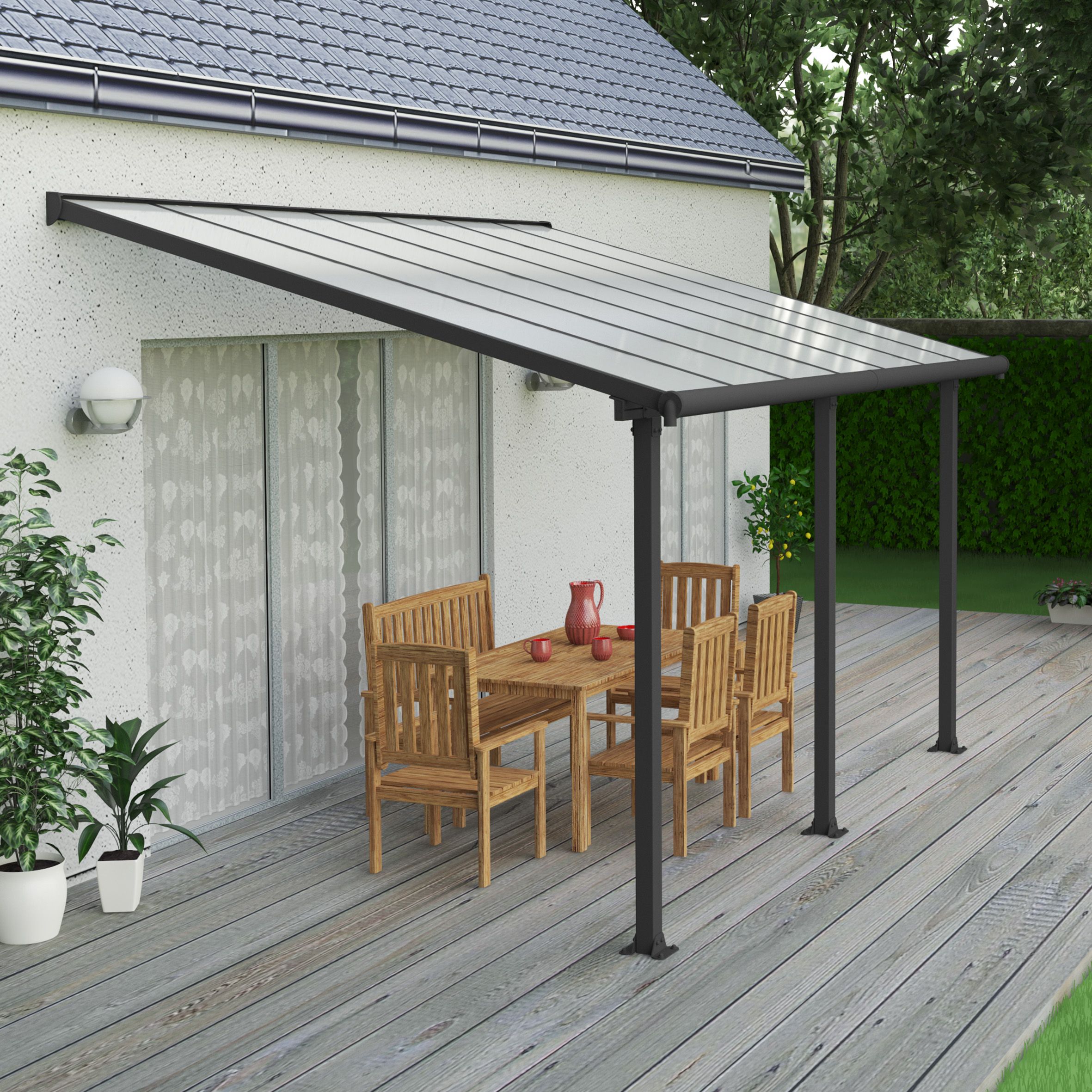 Palram - Canopia Grey Patio cover (H)3050mm (W)2950mm (D)4250mm