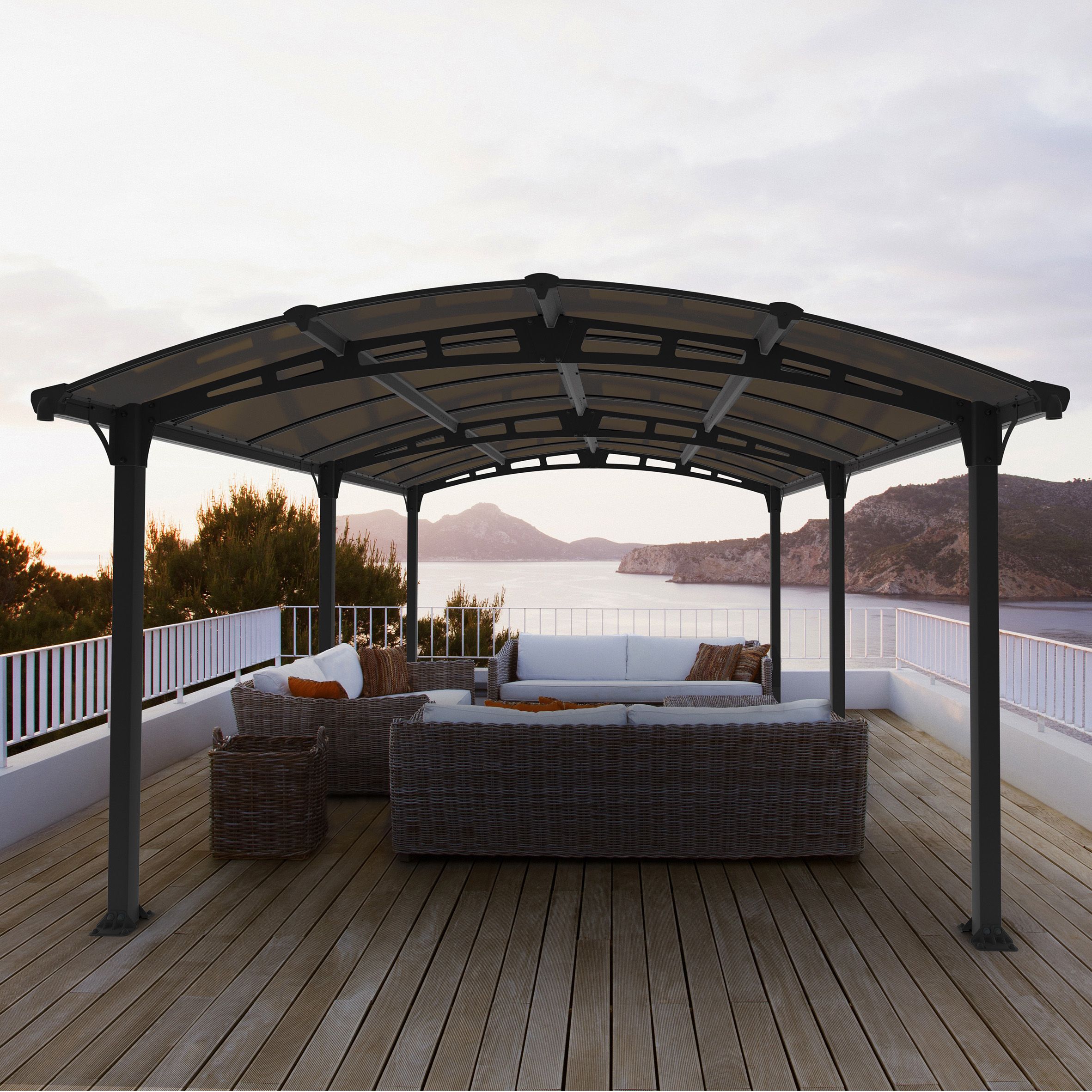 Palram - Canopia Grey Rectangular Gazebo, (W)5.02m (D)3.59m - Assembly required Price Comparisons | Compare The Build