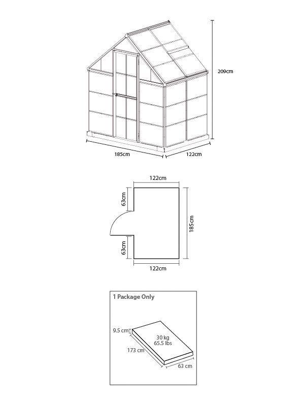 Palram - Canopia Harmony Green 6x4 Greenhouse