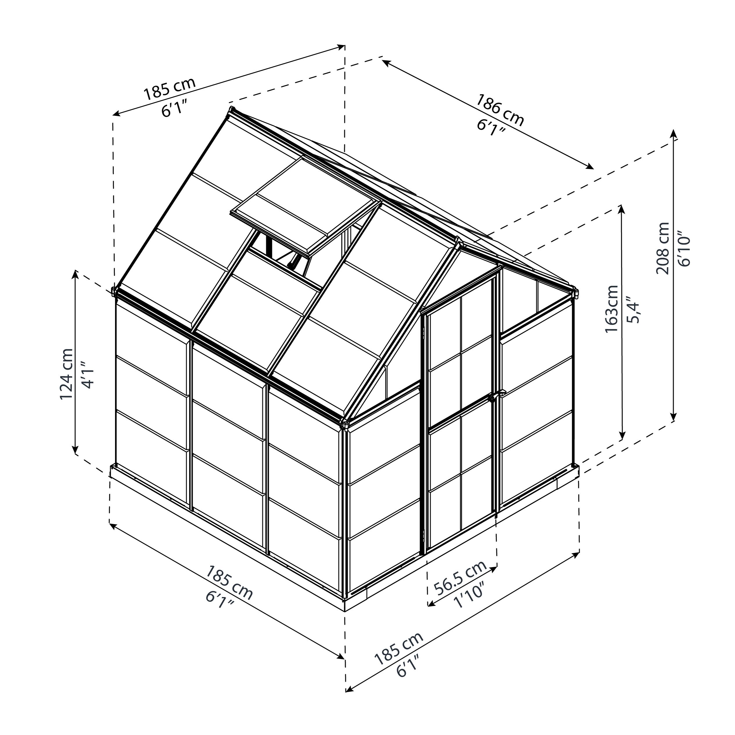 Palram - Canopia Harmony Grey 6X6 Greenhouse