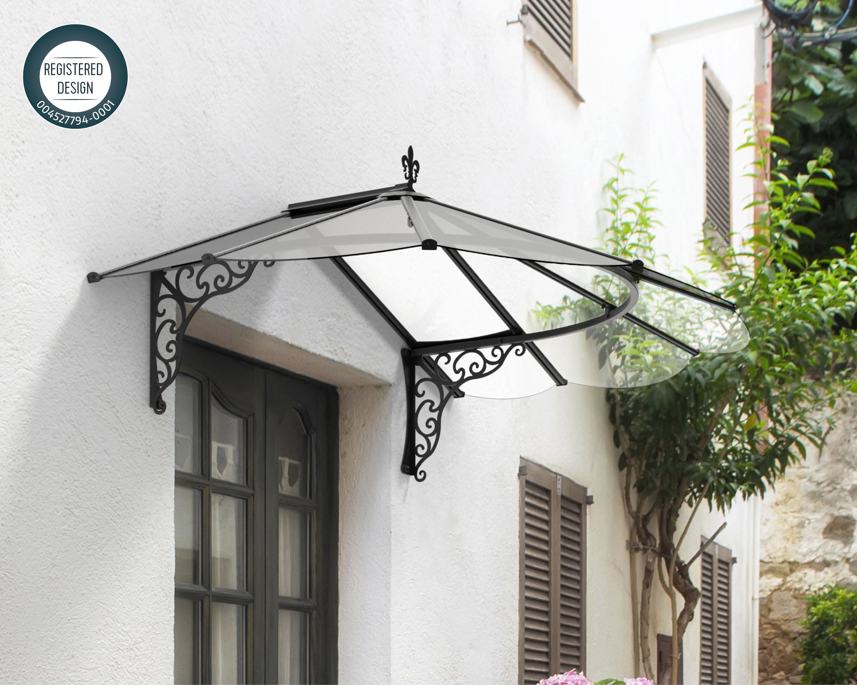 Palram - Canopia Iris Door canopy, (H)799mm (W)1749mm (D)125mm