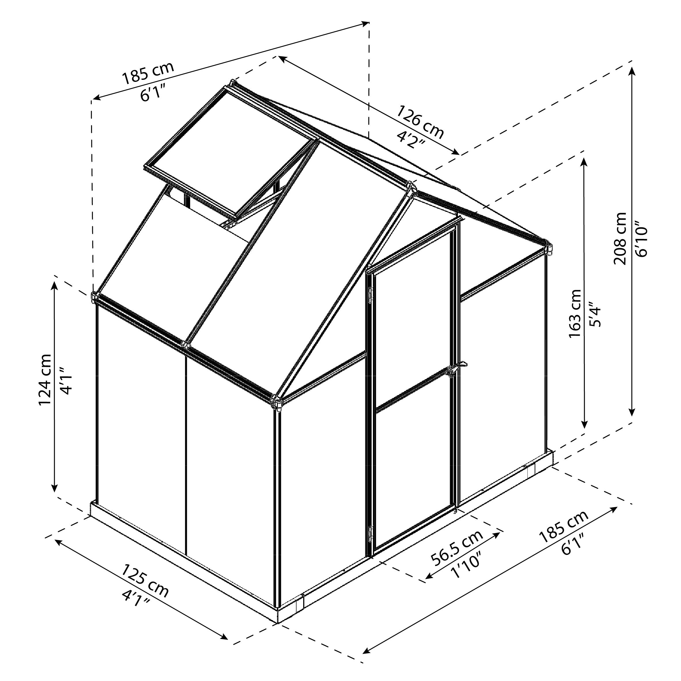 Palram - Canopia Mythos Grey 6X4 Greenhouse