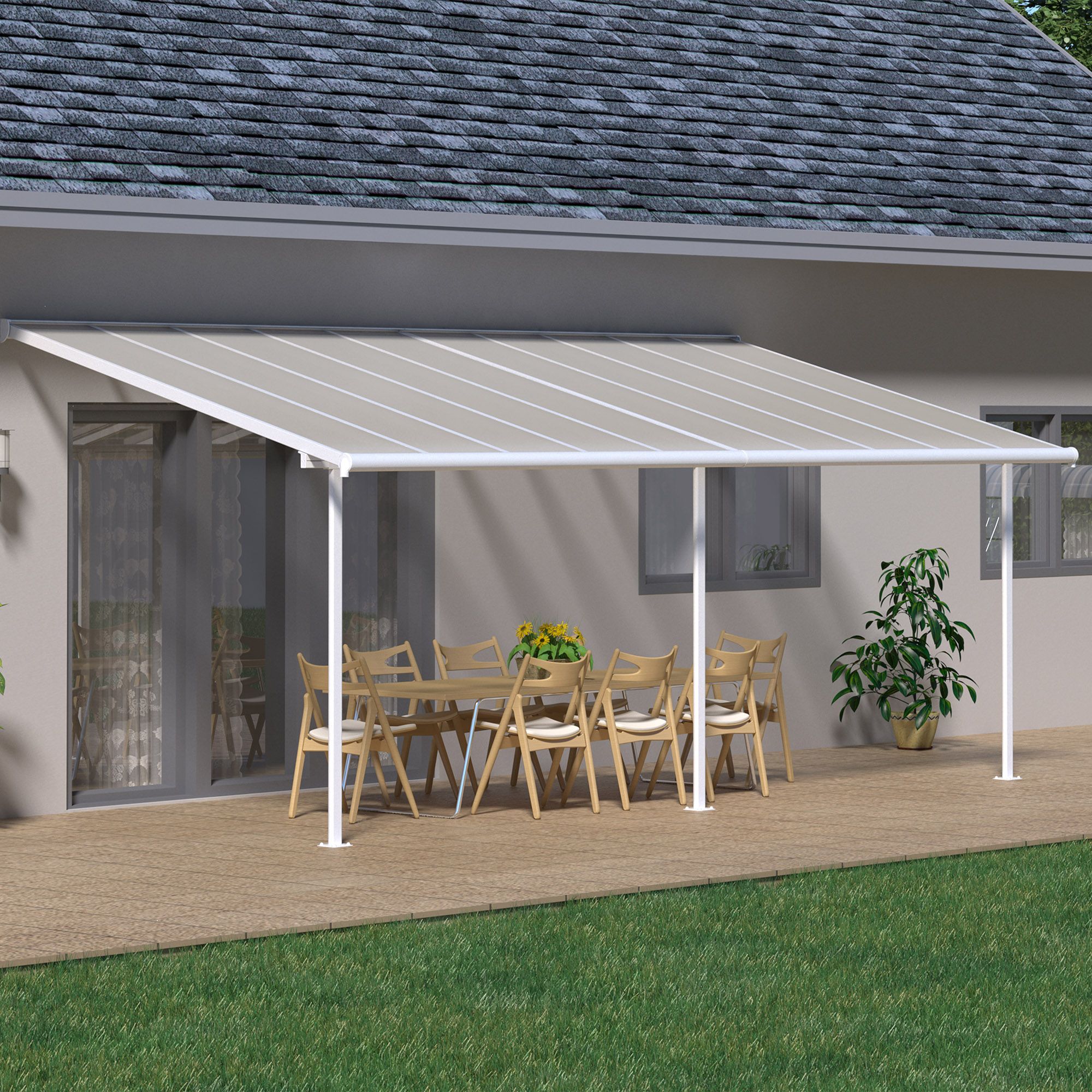 Palram - Canopia Sierra White Patio cover (H)3000mm (W)6100mm