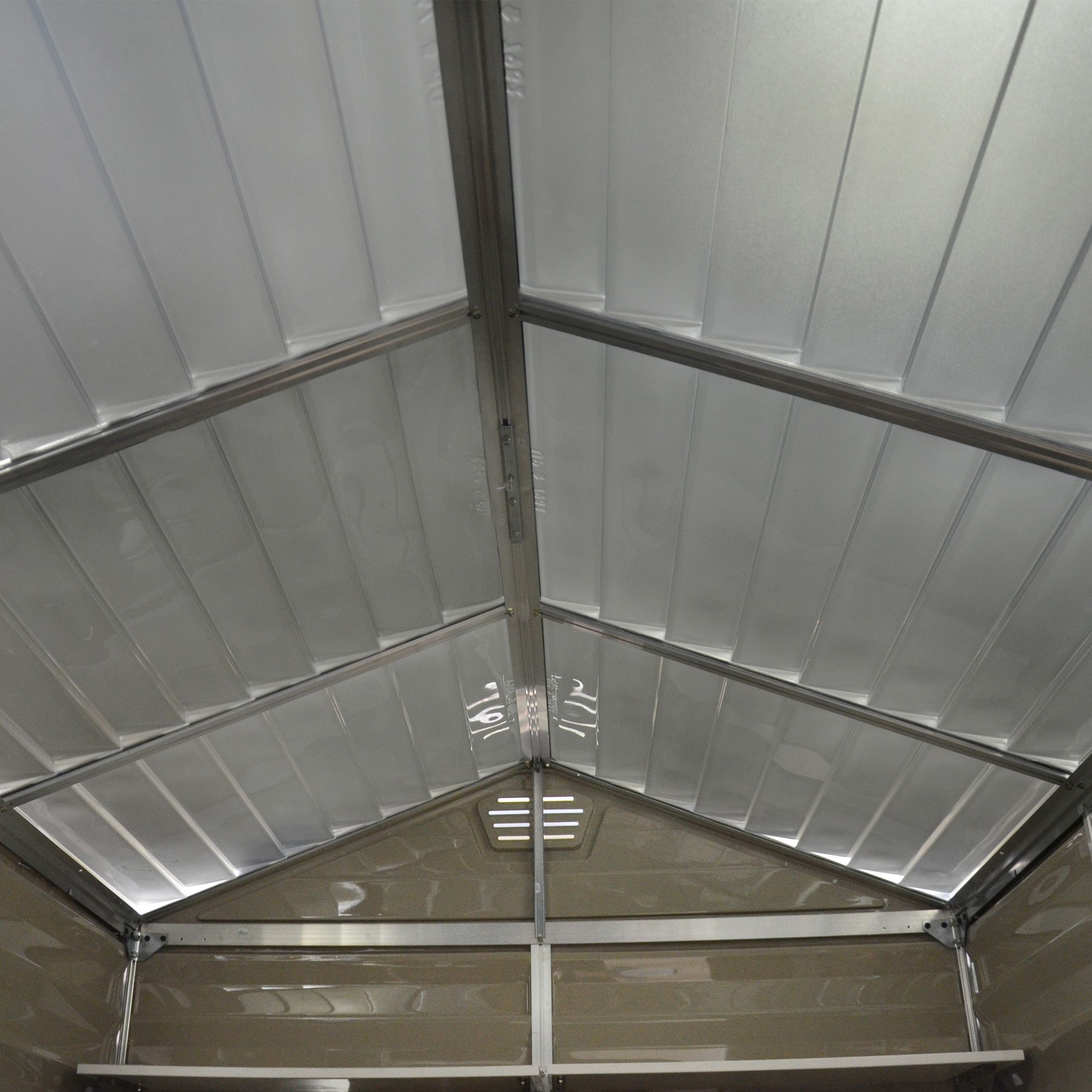 Palram - Canopia Skylight 10x6 ft Apex Tan Plastic 2 door Shed with floor