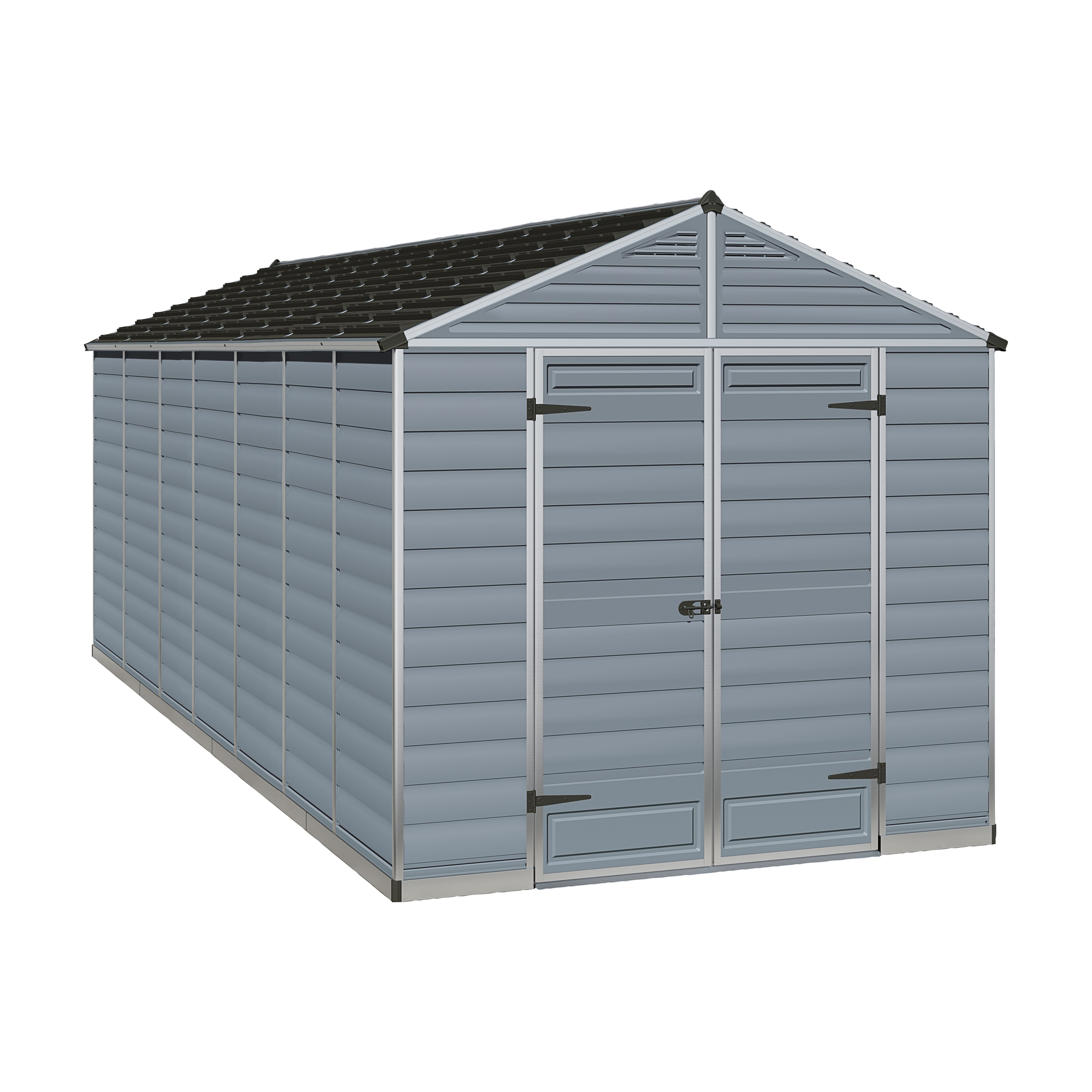 Palram - Canopia Skylight 16x8 ft Apex Dark grey Plastic 2 door Shed ...