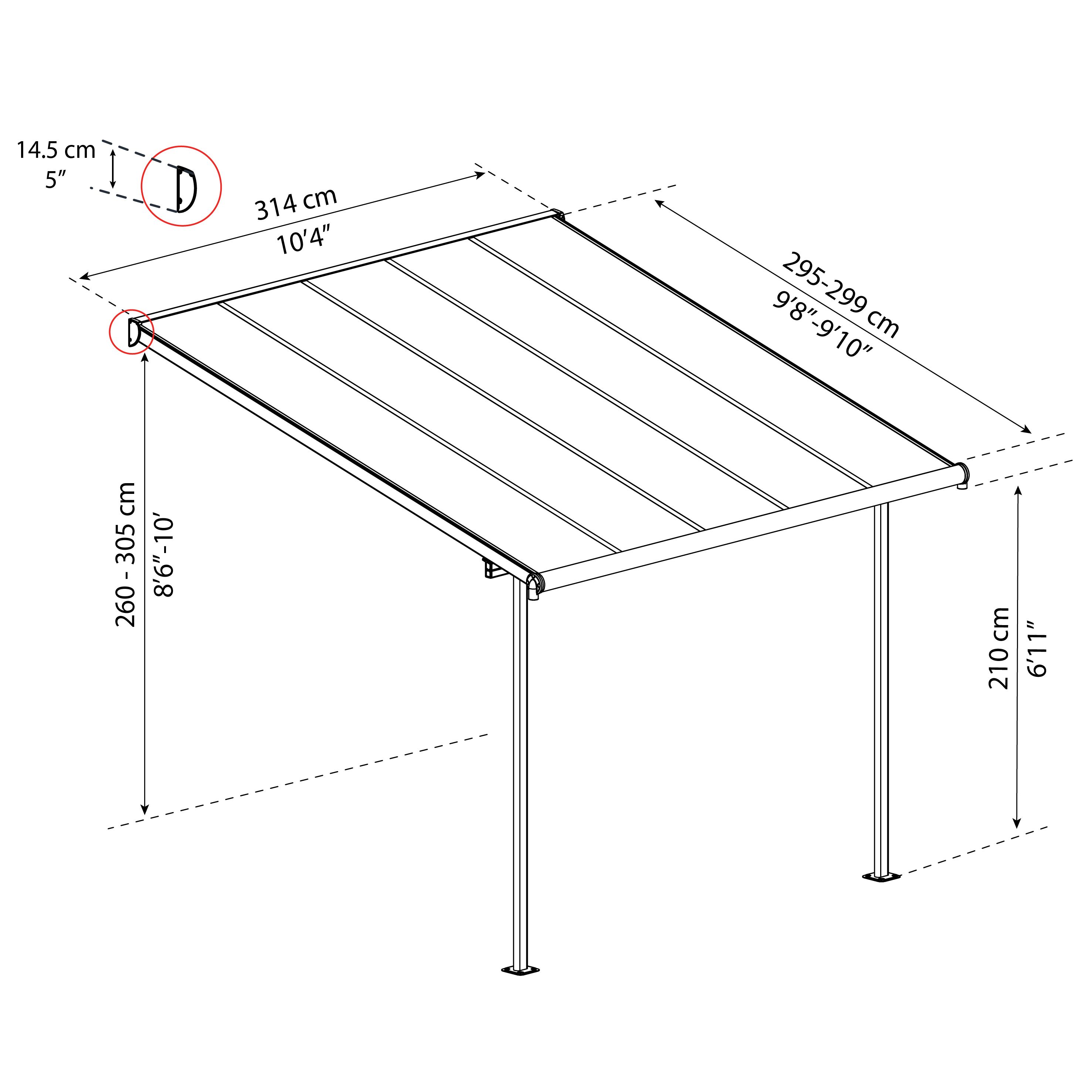 Palram - Canopia White Patio cover (H)3000mm (W)3050mm