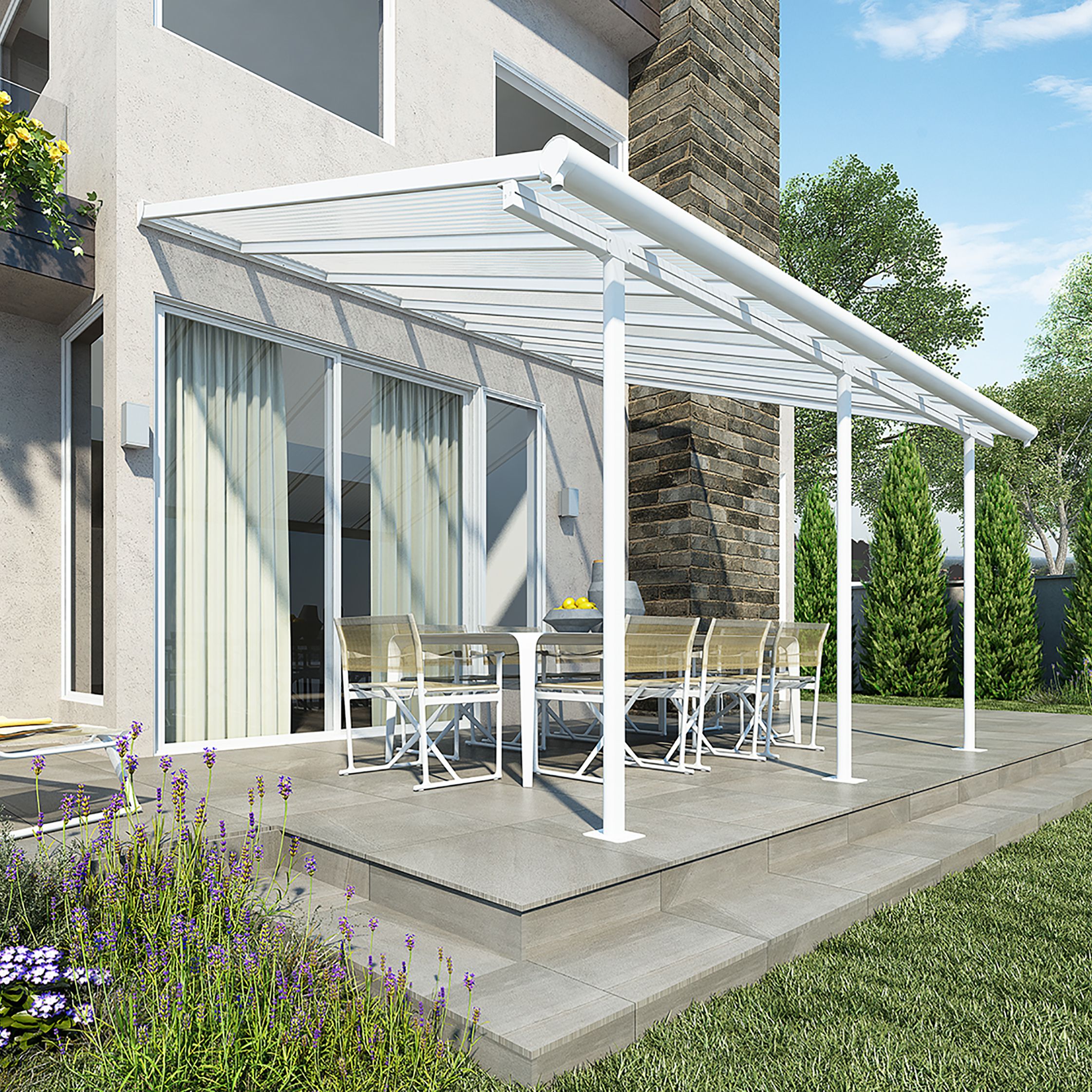Palram - Canopia White Patio cover (H)3000mm (W)4250mm