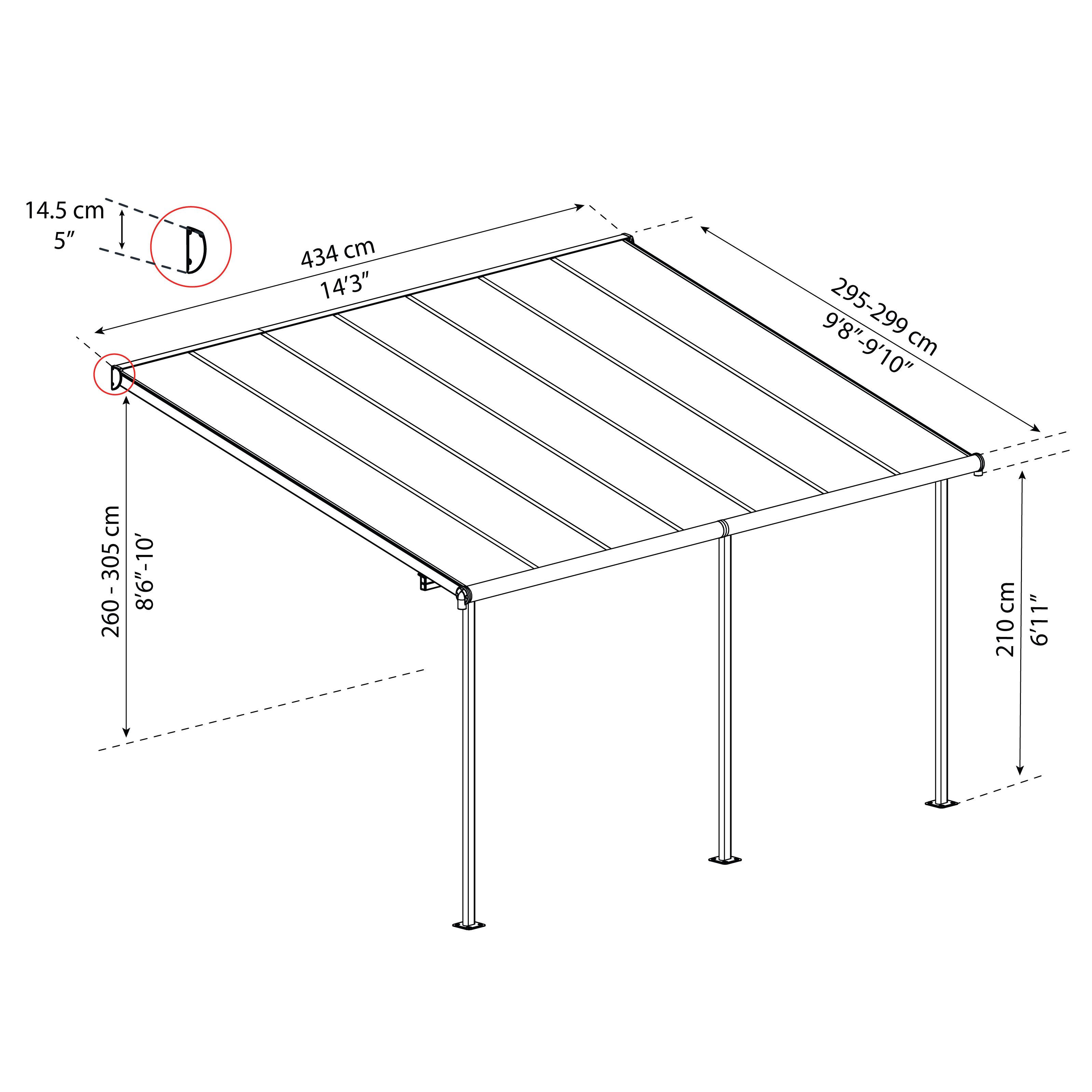 Palram - Canopia White Patio cover (H)3000mm (W)4250mm