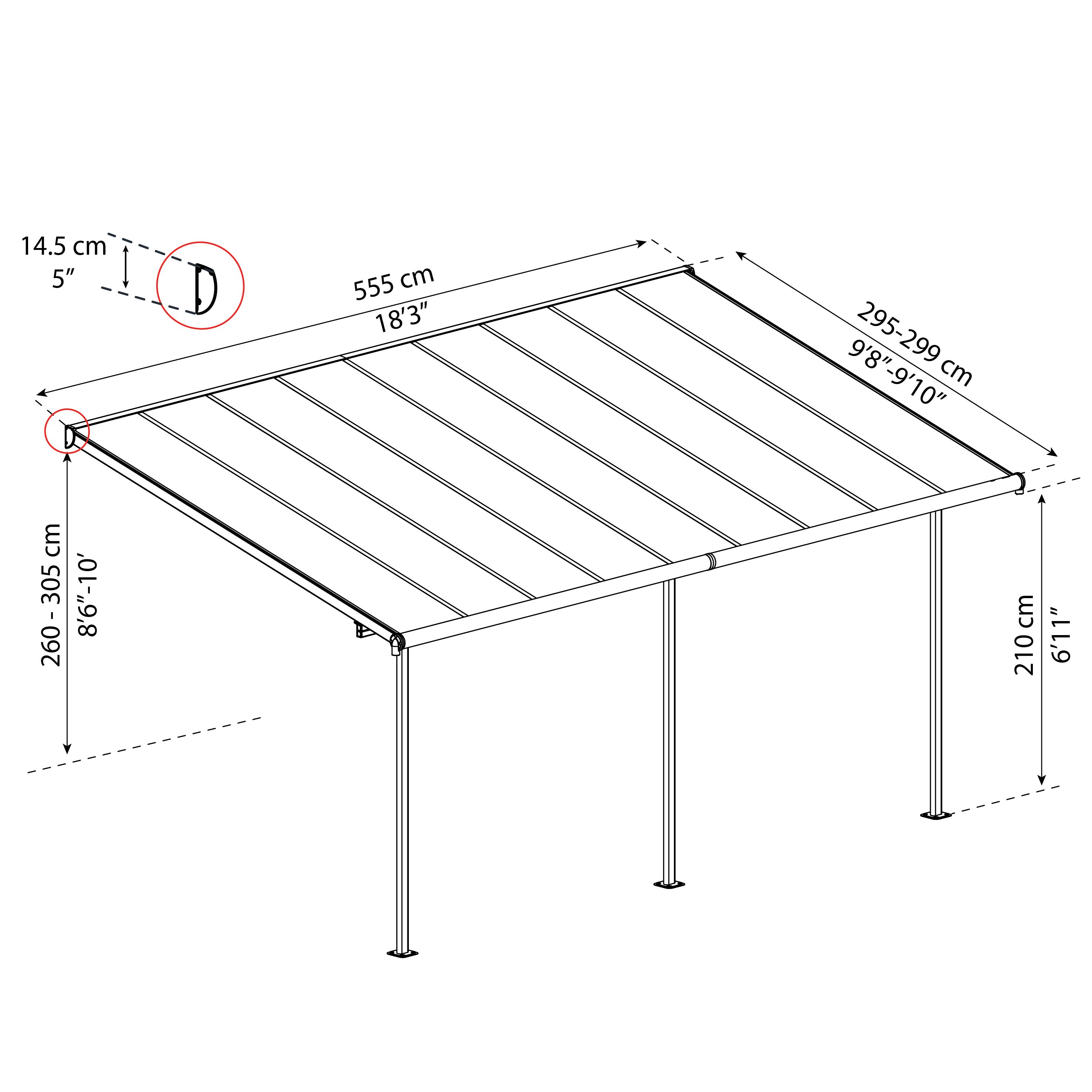 Palram - Canopia White Patio cover (H)3000mm (W)5460mm