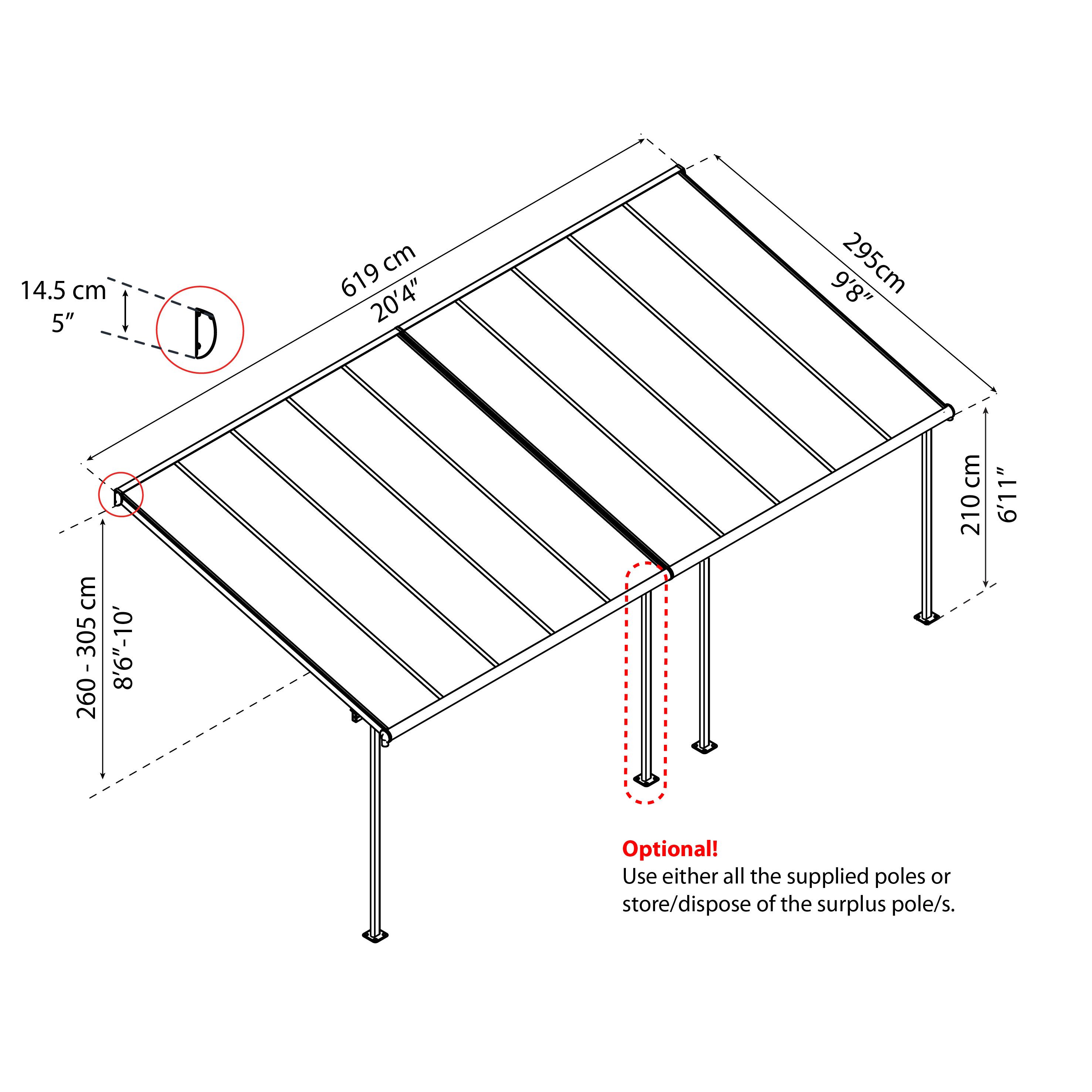 Palram - Canopia White Patio cover (H)3000mm (W)6100mm