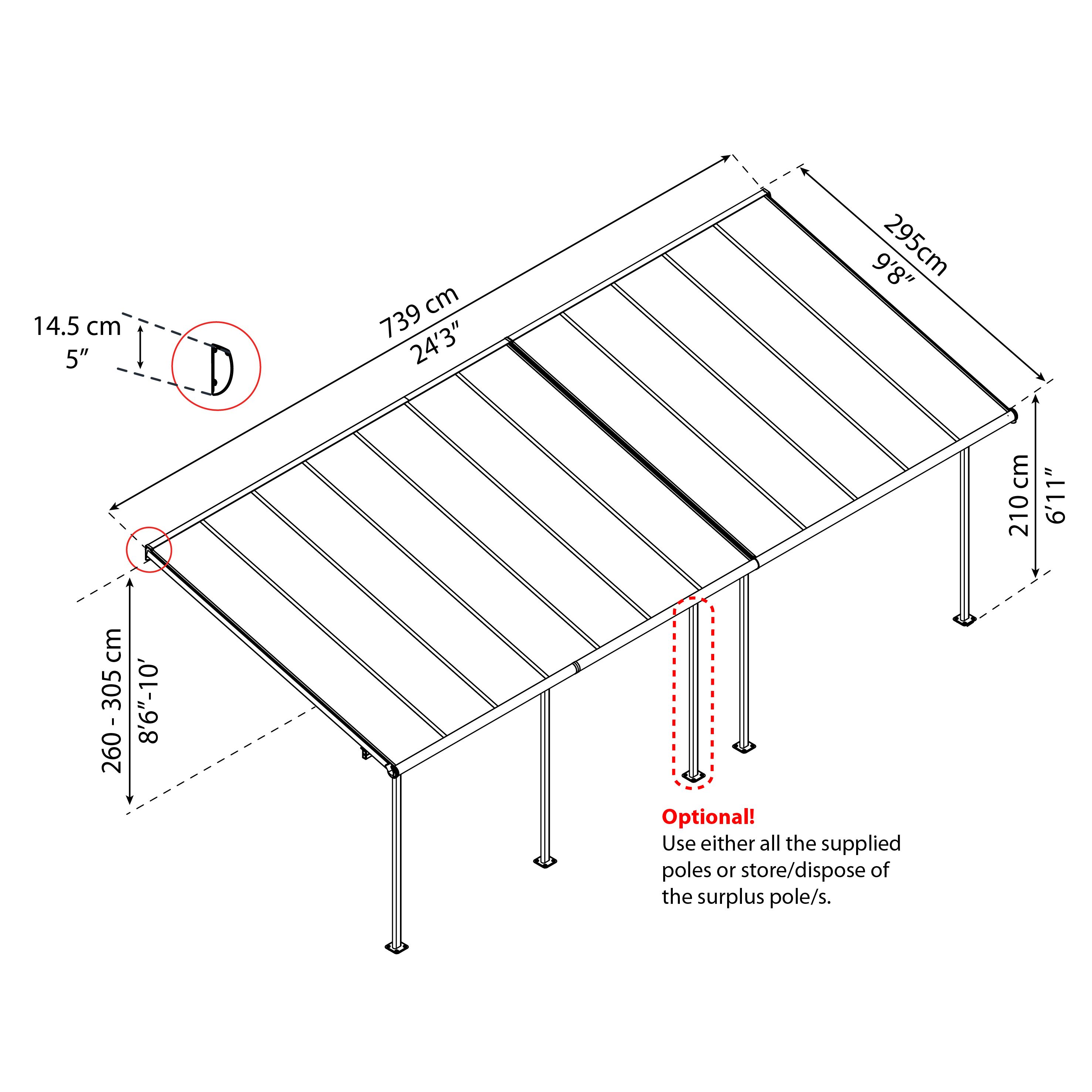 Palram - Canopia White Patio cover (H)3000mm (W)7300mm
