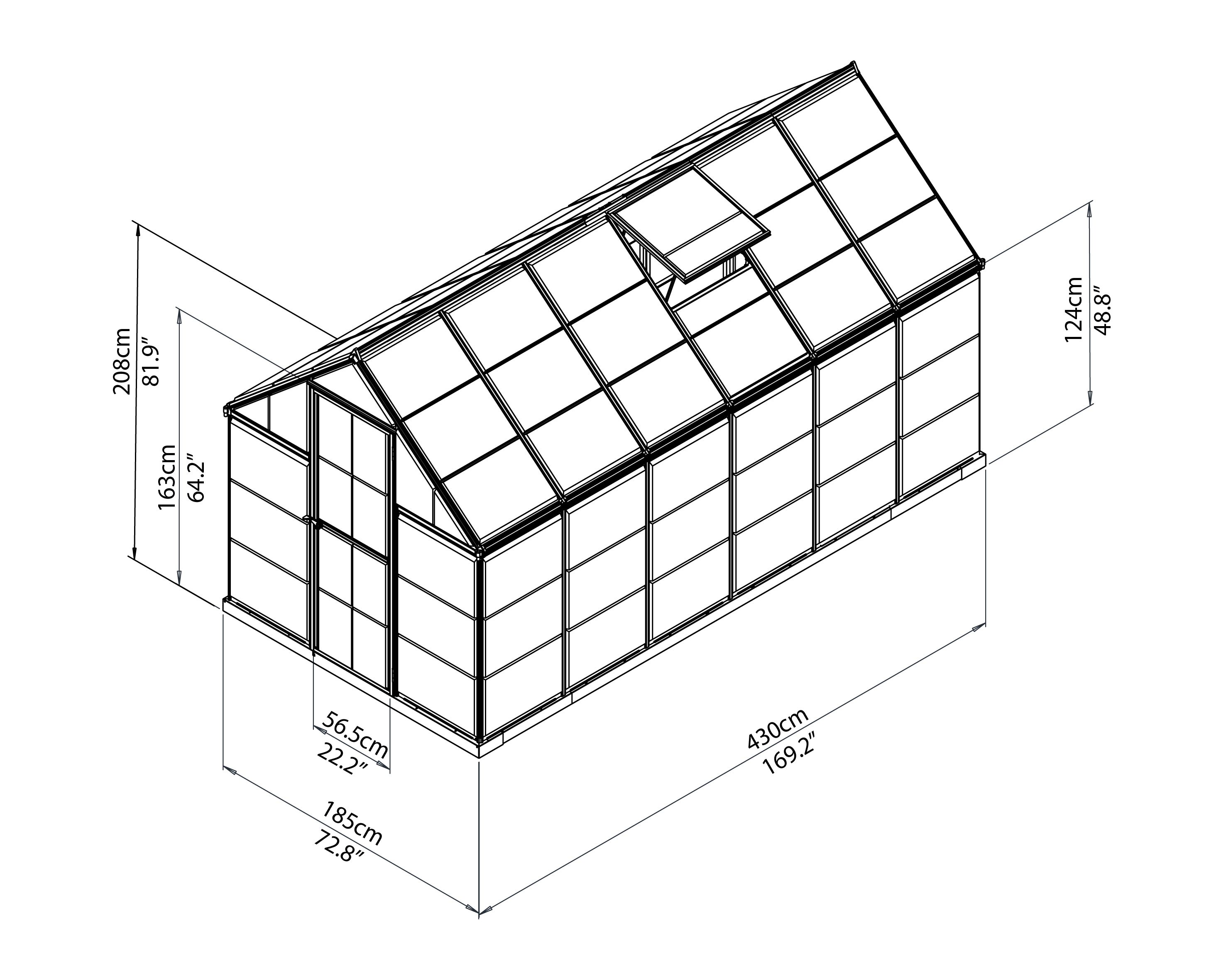 polycarbonate harmony greenhouse apex 6x14 palram