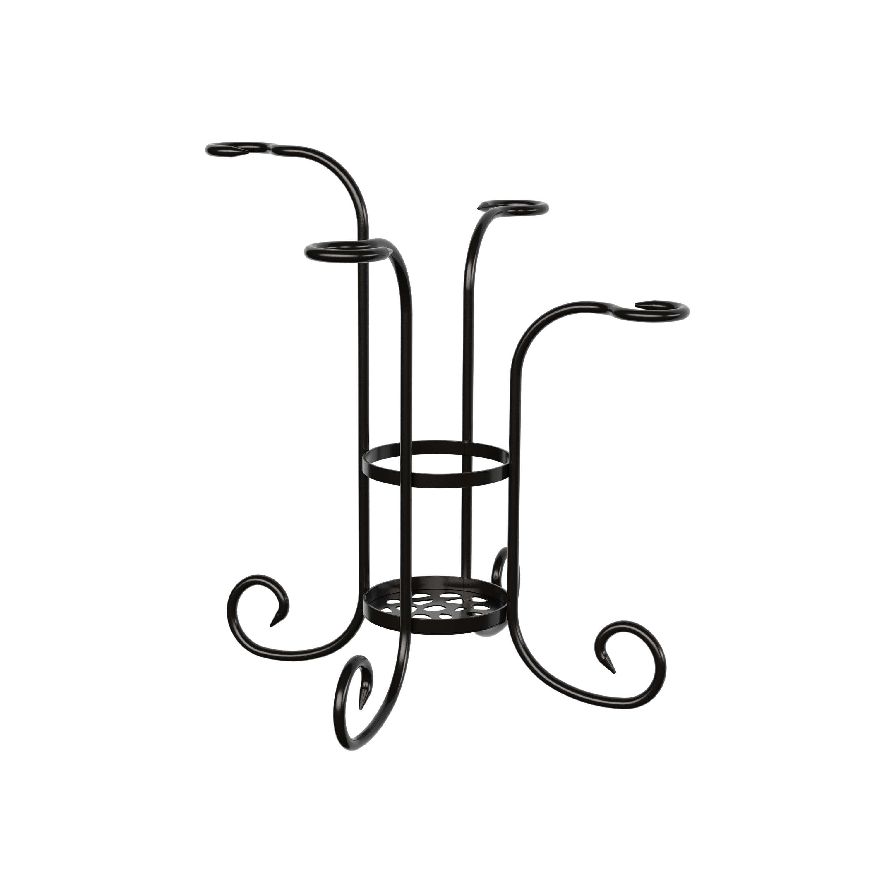 Panacea Black Gloss Freestanding Wine glass & bottle rack, (H) 310mm x (W) 20mm