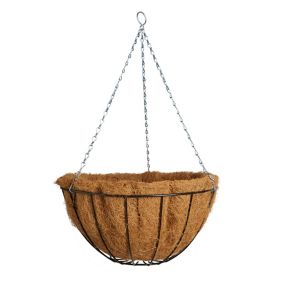 Panacea Classic Black Round Wire Hanging basket, 40cm