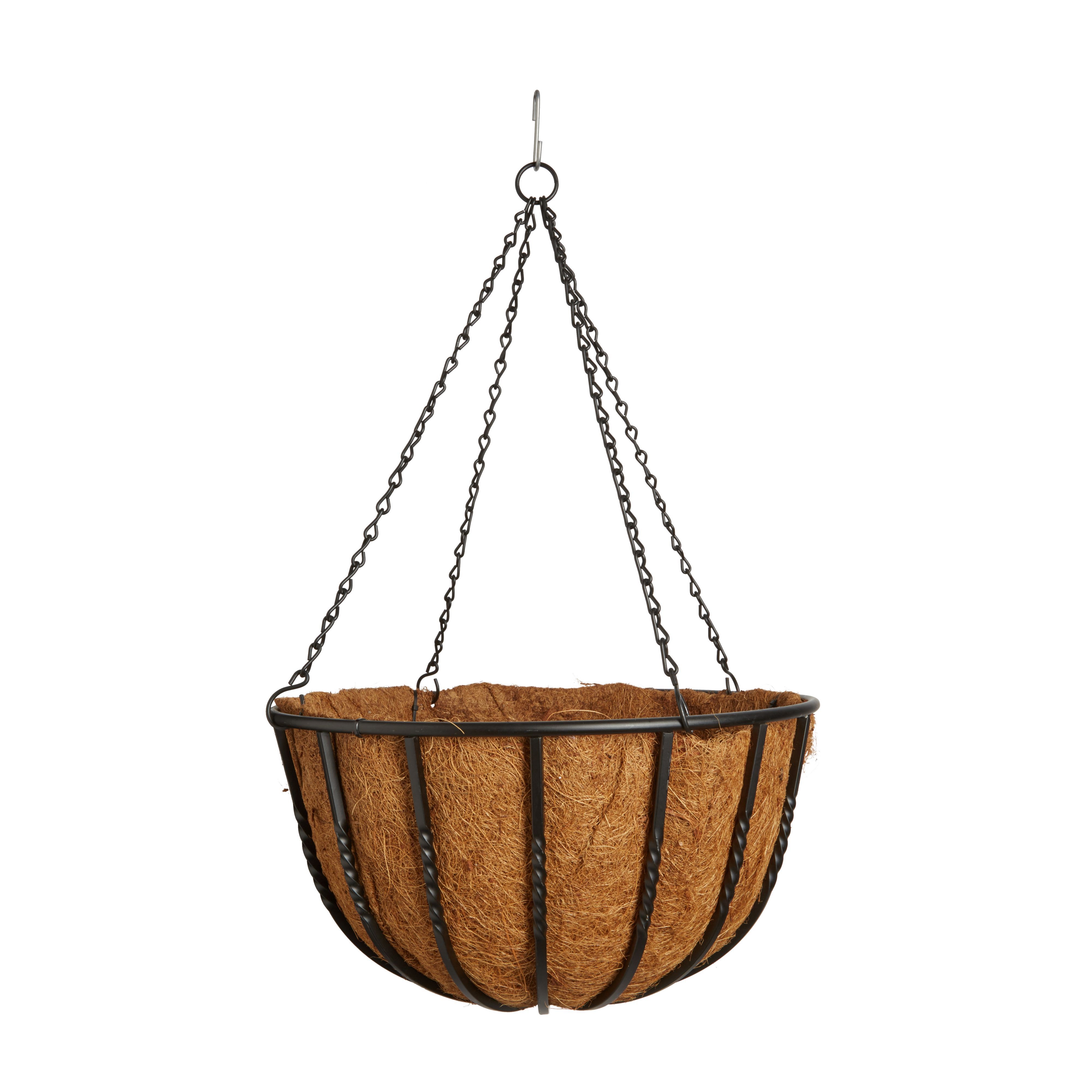 Panacea Forge Black Round Wire Hanging basket, 40cm