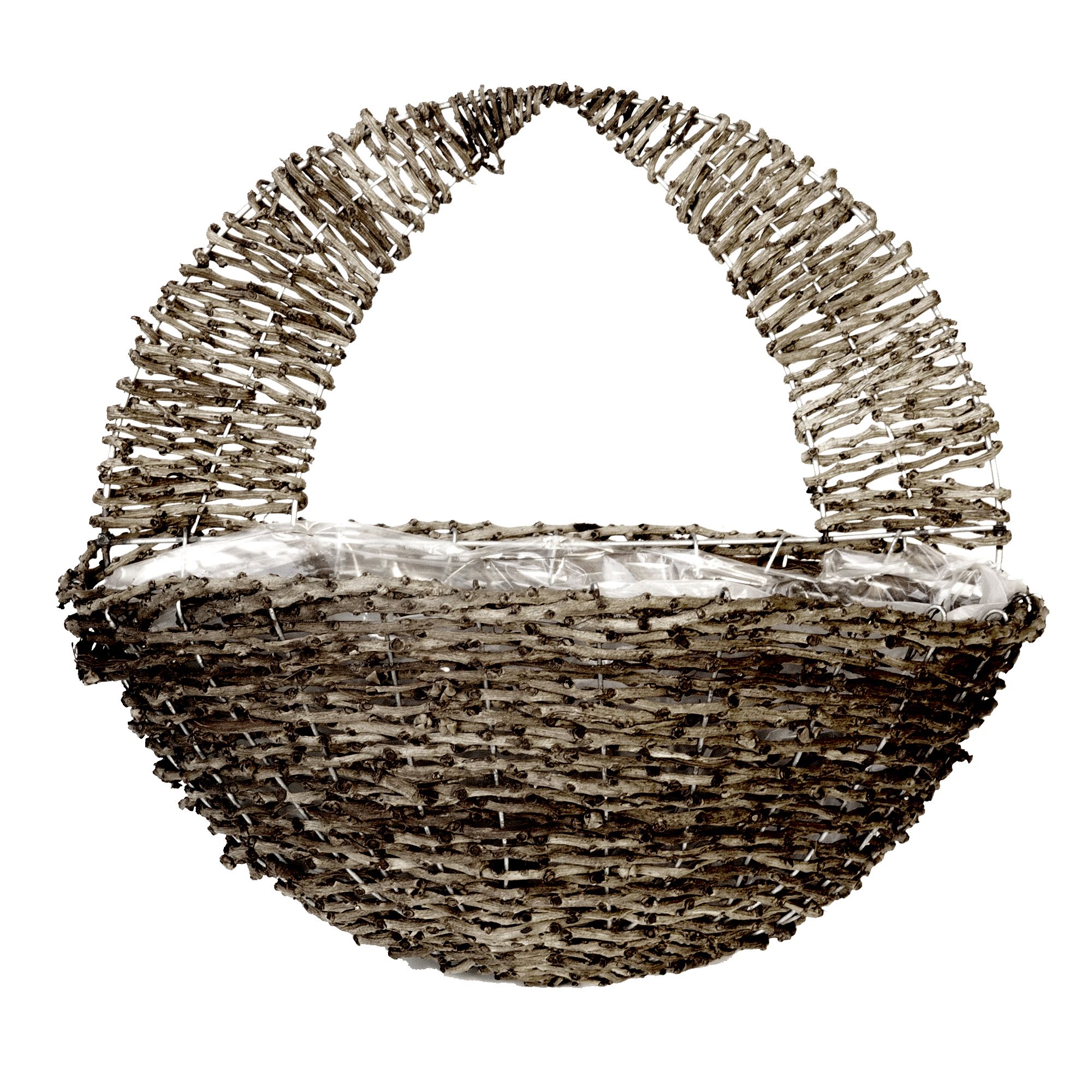 Panacea Natural Semi-circle Rattan Hanging basket, 40cm