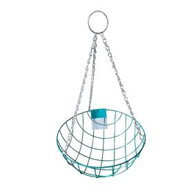 Panacea Teal Round Wire Hanging basket, 30cm