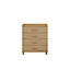 Pandora Textured Oak effect 4 Drawer Chest of drawers (H)910mm (W)800mm (D)420mm