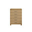 Pandora Textured Oak effect 5 Drawer Chest of drawers (H)1100mm (W)800mm (D)420mm