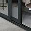 Panel Shaker Mirrored Graphite 2 door Sliding Wardrobe Door kit (H)2260mm (W)1449mm