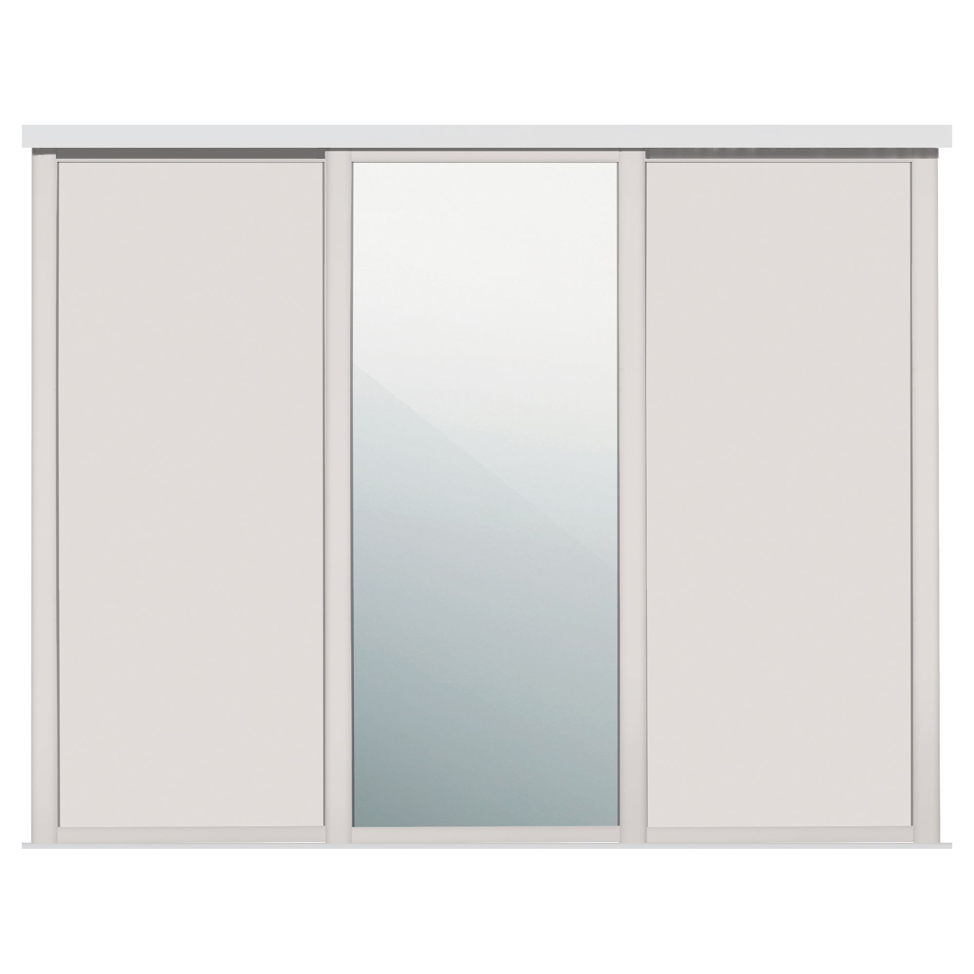 Panel Shaker With 1 mirror door Cashmere 3 door Sliding Wardrobe Door kit (H)2260mm (W)1680mm
