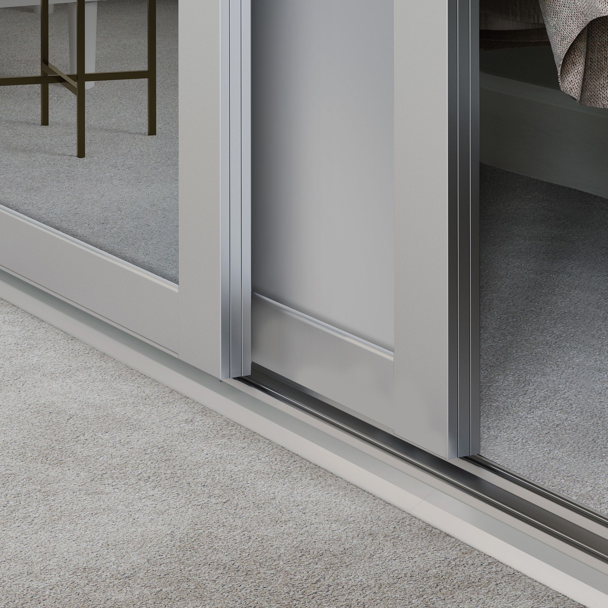 Panel Shaker With 1 mirror door Cashmere 3 door Sliding Wardrobe Door kit (H)2260mm (W)1680mm