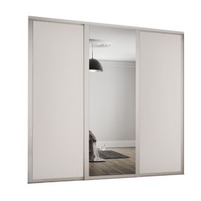 Panel Shaker With 1 mirror door Cashmere 3 door Sliding Wardrobe Door kit (H)2260mm (W)2592mm