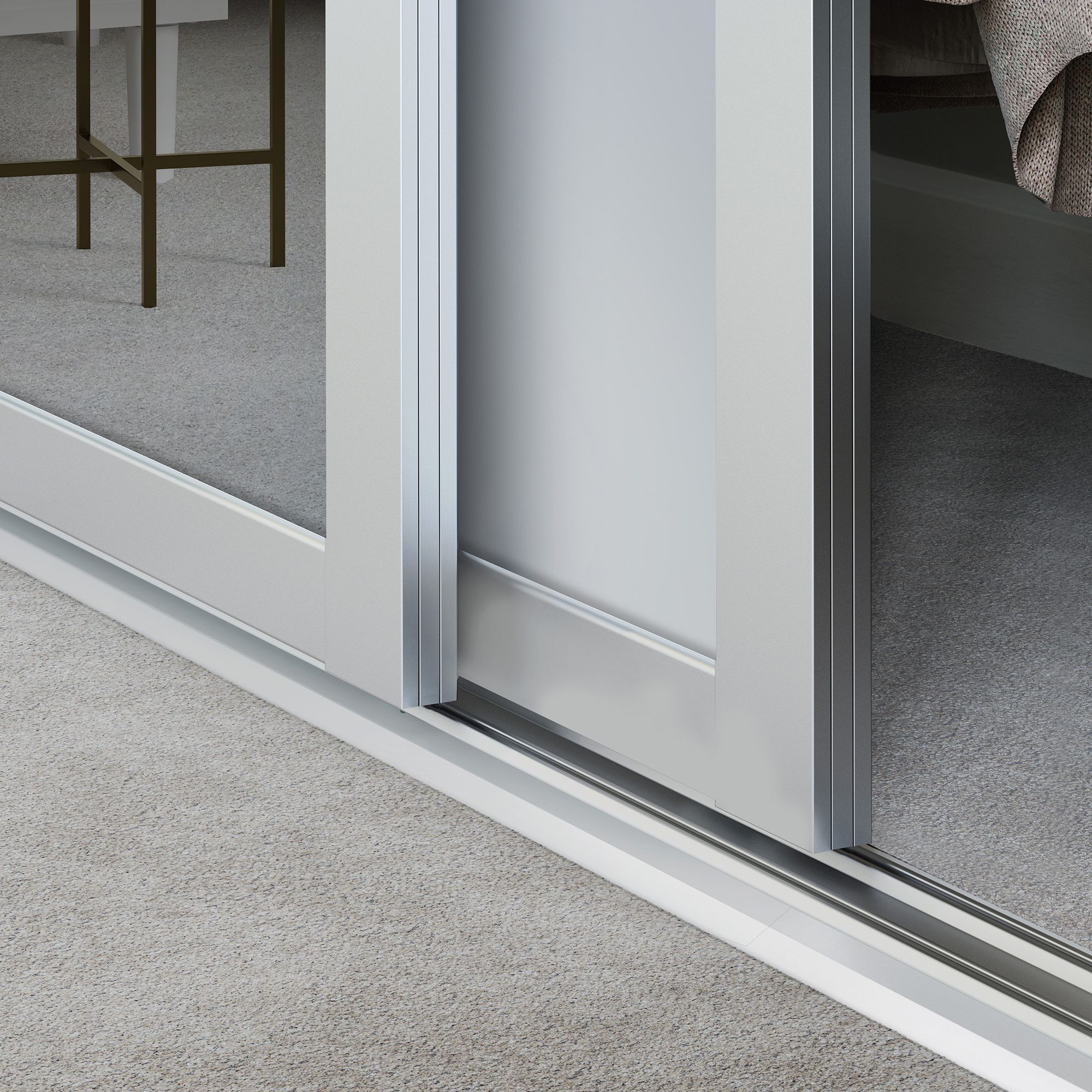 Panel Shaker With 1 mirror door White 3 door Sliding Wardrobe Door kit (H)2260mm (W)1680mm