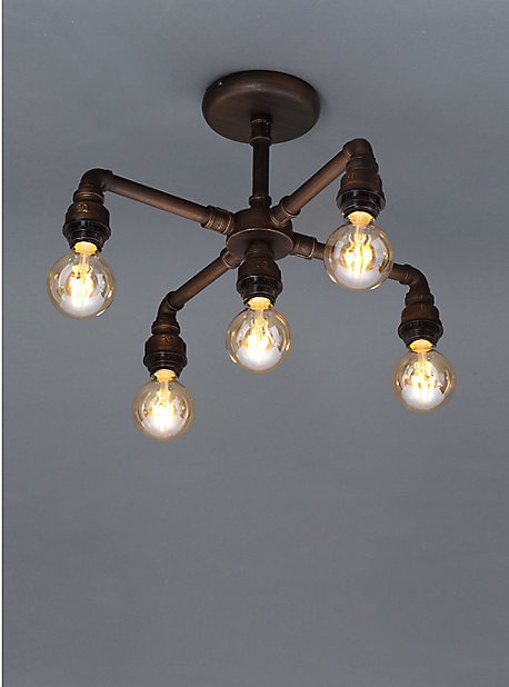 Parel Pendant Bronze Effect 5 Lamp Ceiling Light Tradepoint - 5 Bulb Ceiling Lights Uk