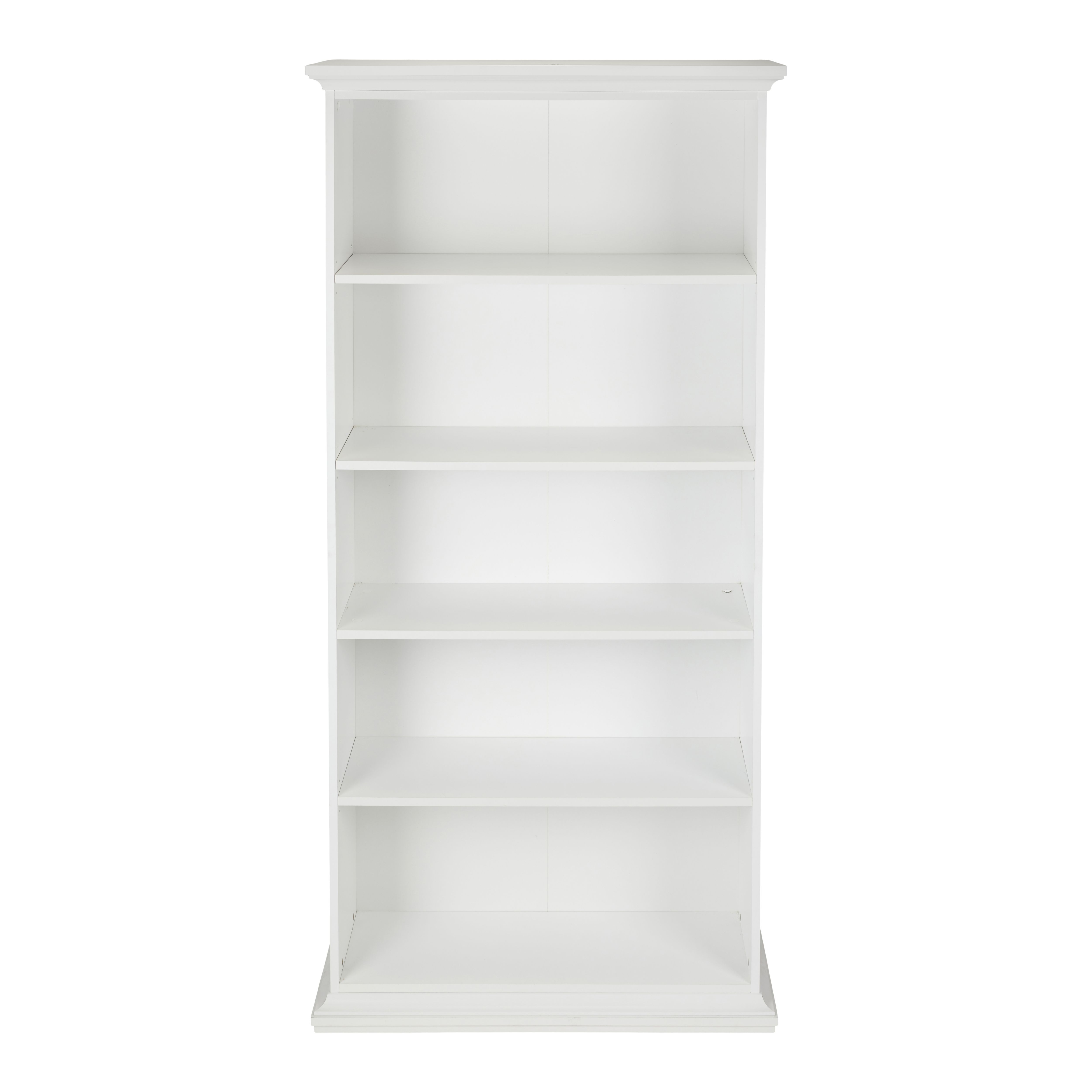 Paris Tall White Freestanding 5 shelf Rectangular Bookcase, (H)2000mm (W)962mm