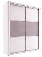 Partial assembly required White Double Wardrobe (H)2200mm (W)1600mm (D)650mm