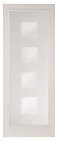 Patterned Glazed White Internal Door, (H)1981mm (W)762mm (T)35mm